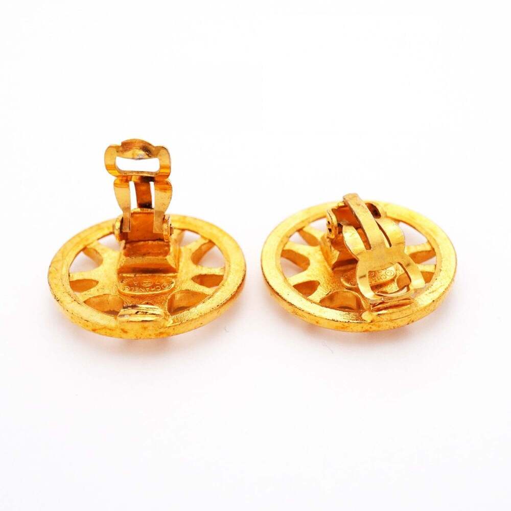 CHANEL Gold Logo Earrings - Picture 3 of 6